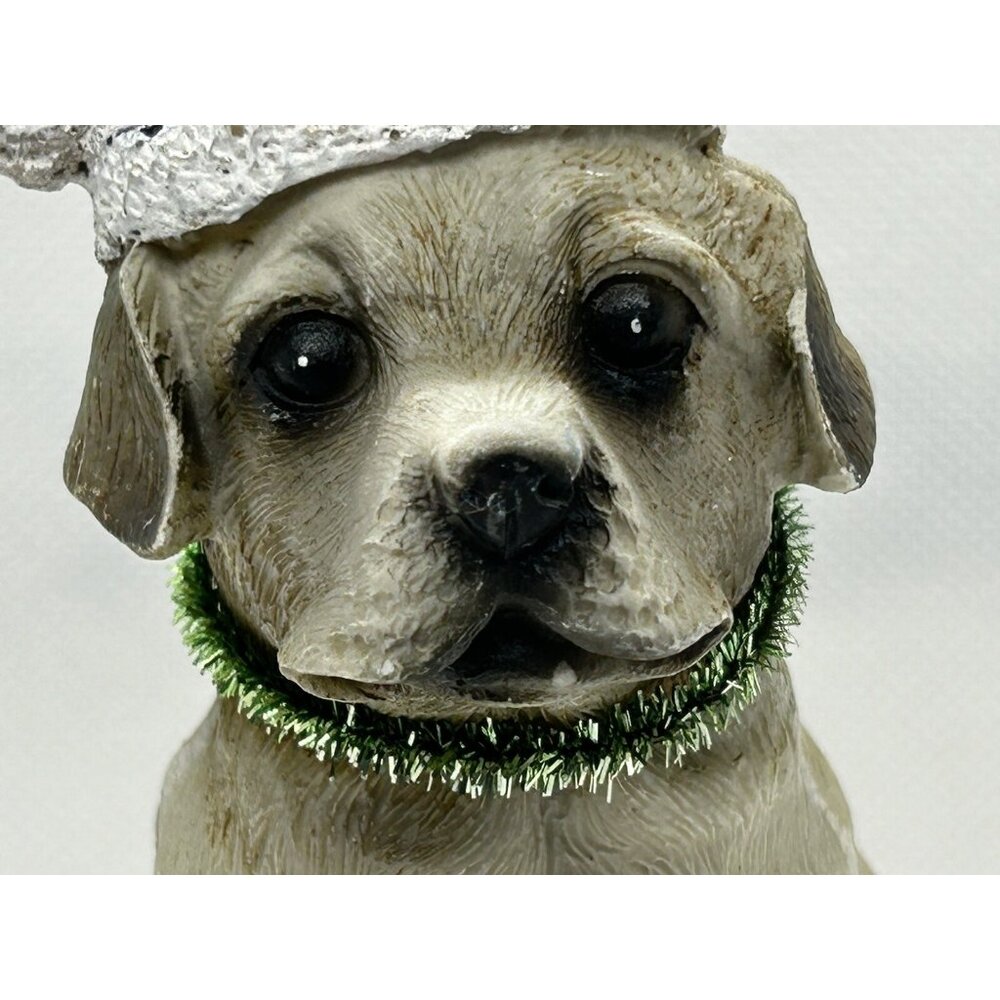 Santa Puppy Dog Pet Figurine Vintage Christmas Hat Tinsel Collar Cute Labrador? - Picture 10 of 12